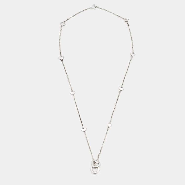 Pre Owned Tiffany & Co. Heart Silver 925 Lariat Necklace
