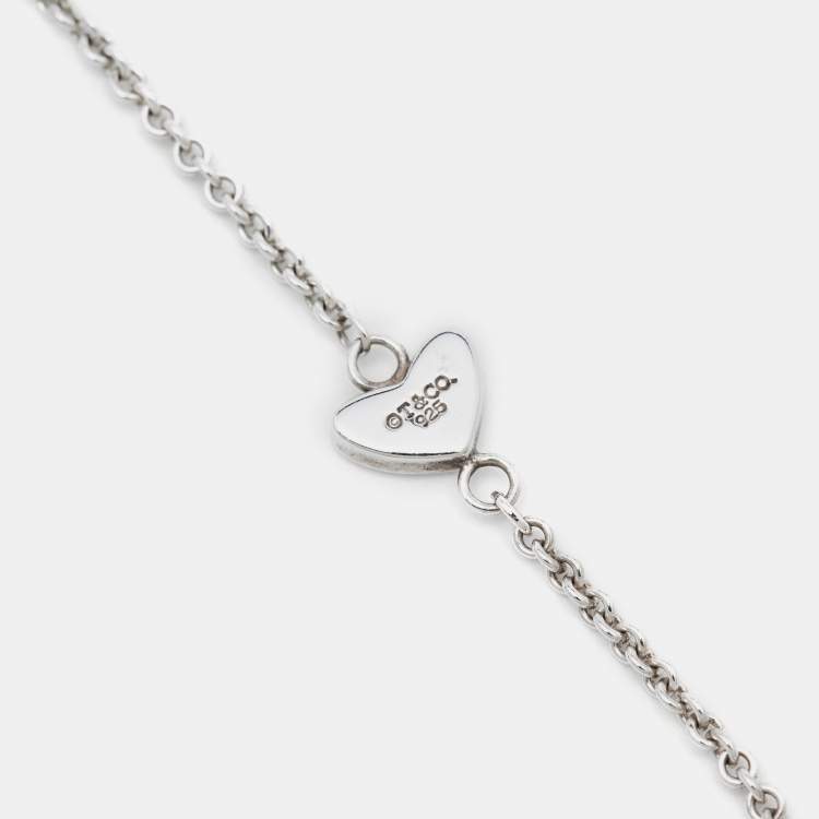 Pre Owned Tiffany & Co. Heart Silver 925 Lariat Necklace