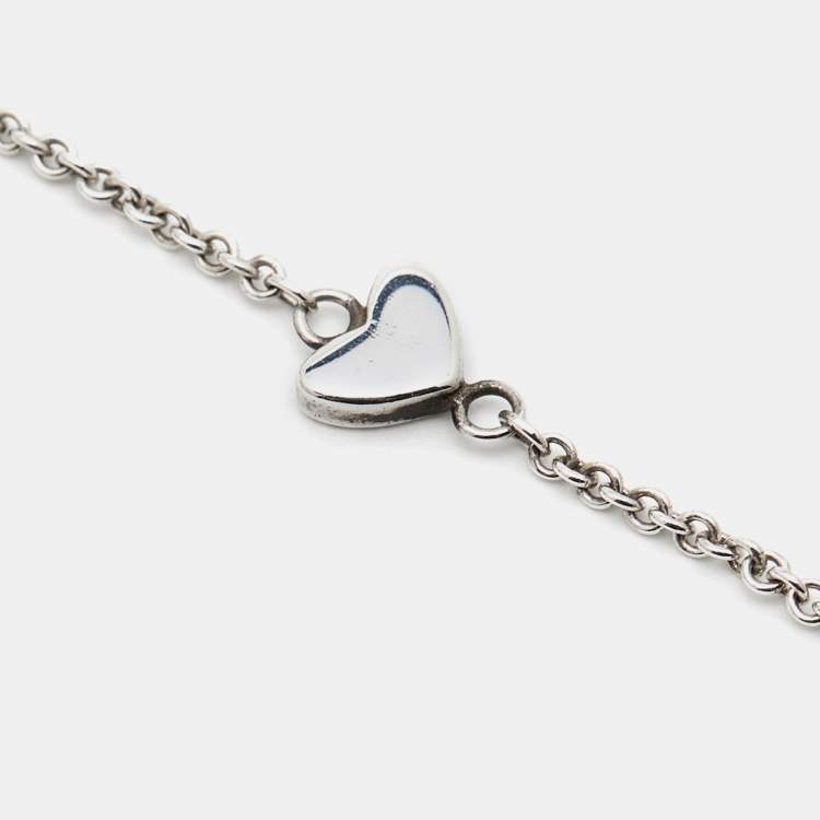 Pre Owned Tiffany & Co. Heart Silver 925 Lariat Necklace