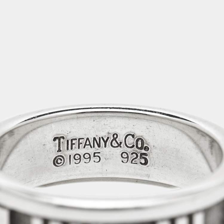 Pre Owned Tiffany & Co. Atlas  Silver 925 Band Ring Size 55