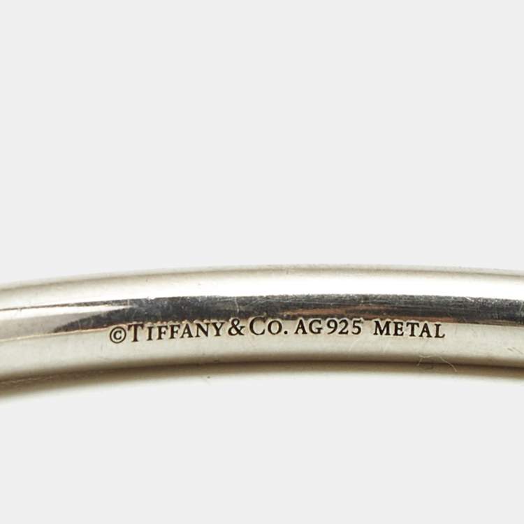 Pre Owned Tiffany & Co. Please Return to Tiffany & Co. Circle Edge Rubedo Sterling Siver Open Cuff Bracelet