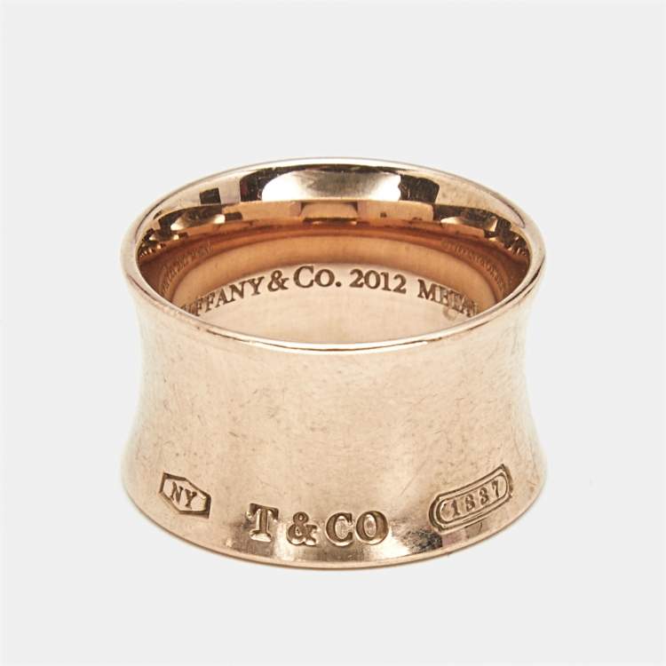 Pre Owned Tiffany & Co. 1837 Rubedo Metal Ring Size 53