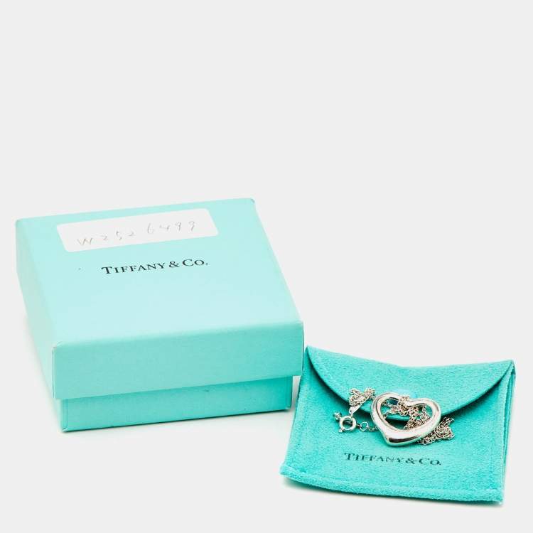 Pre Owned Tiffany & Co. Elsa Peretti Open Heart Sterling Silver Necklace