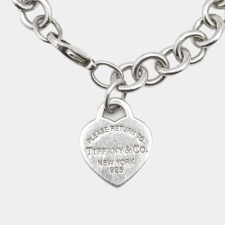 Pre Owned Tiffany & Co. Return To Tiffany Heart Tag Sterling Silver Bracelet