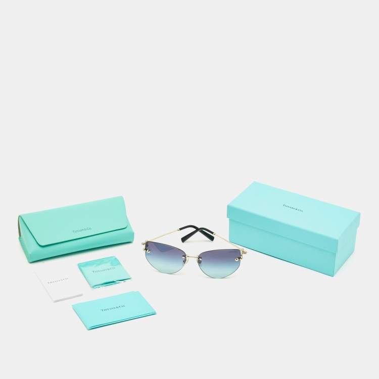 Pre Owned Tiffany & Co. Blue Gradient TF3096 Cat Eye Sunglasses