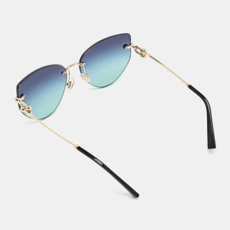 Pre Owned Tiffany & Co. Blue Gradient TF3096 Cat Eye Sunglasses