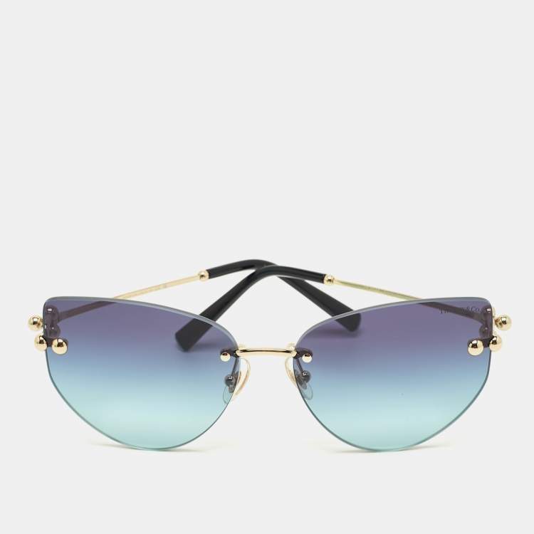 Pre Owned Tiffany & Co. Blue Gradient TF3096 Cat Eye Sunglasses