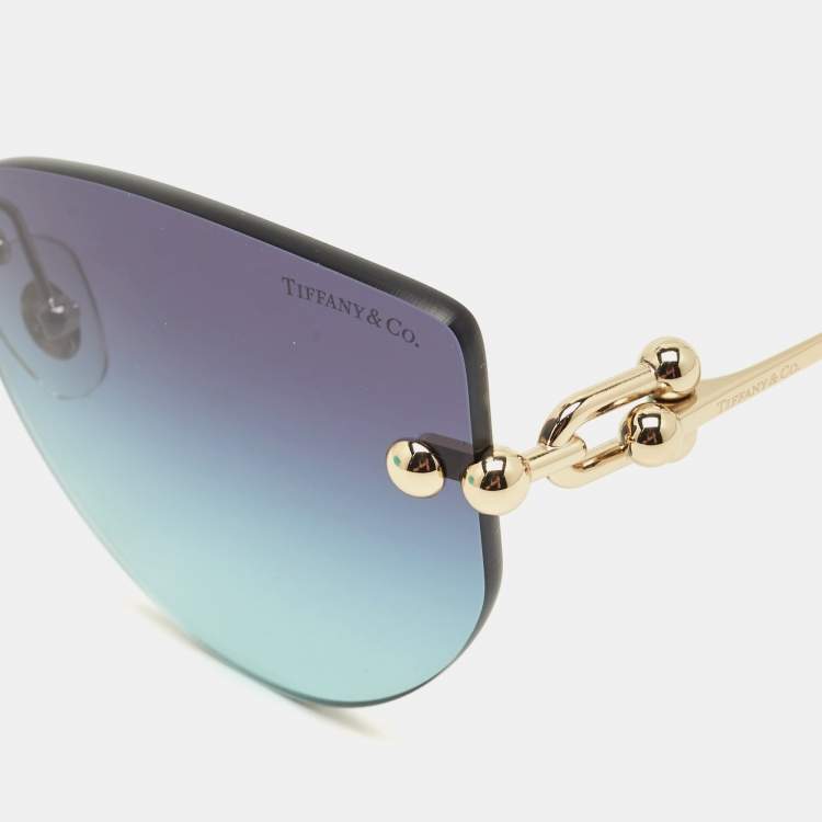Pre Owned Tiffany & Co. Blue Gradient TF3096 Cat Eye Sunglasses