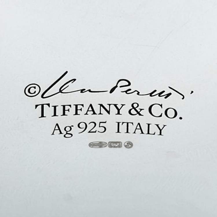 Pre Owned Tiffany & Co. Elsa Peretti Small Bone Sterling Silver Wide Cuff Bracelet