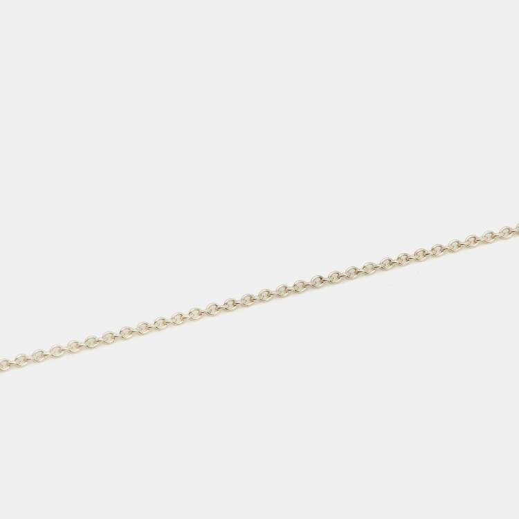 Pre Owned Tiffany & Co. Elsa Peretti Open Heart Sterling Silver Pendant Necklace