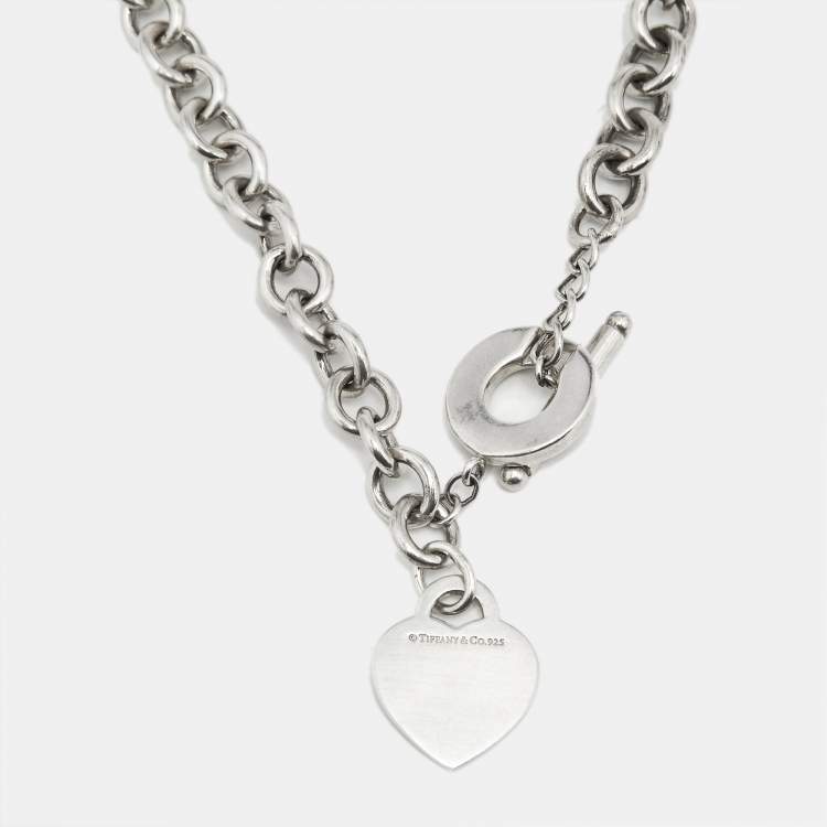 Pre Owned Tiffany & Co. Return To Tiffany Love Heart Tag Sterling Silver Necklace