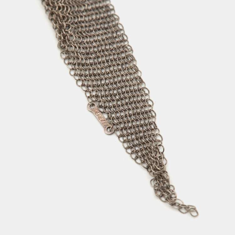 Pre Owned Tiffany & Co. Elsa Peretti Silver 925 Mesh Scarf Necklace