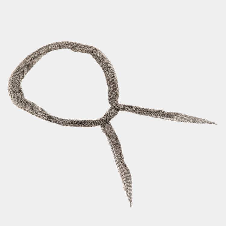 Pre Owned Tiffany & Co. Elsa Peretti Silver 925 Mesh Scarf Necklace