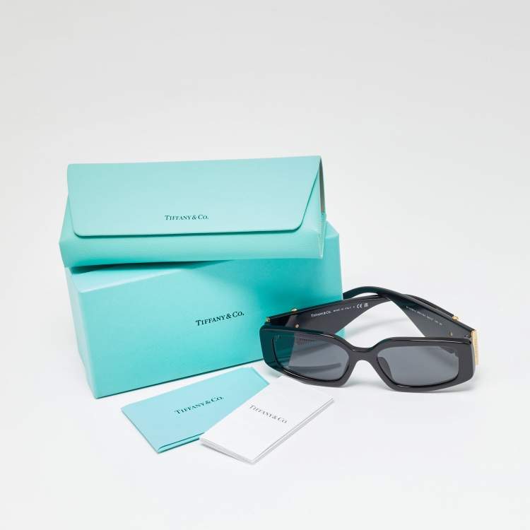 Pre Owned Tiffany & Co. Black Steve Mcqueen TF 4208 U Rectangle Sunglasses