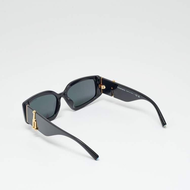 Pre Owned Tiffany & Co. Black Steve Mcqueen TF 4208 U Rectangle Sunglasses