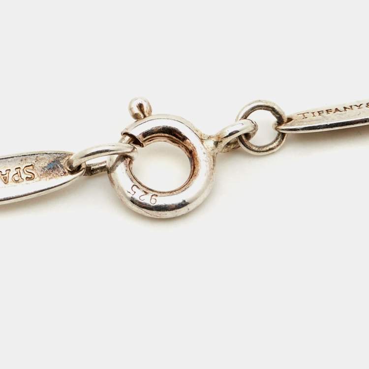 Pre Owned Tiffany & Co. Elsa Peretti Open Heart Sterling Silver 925 Pendant Necklace