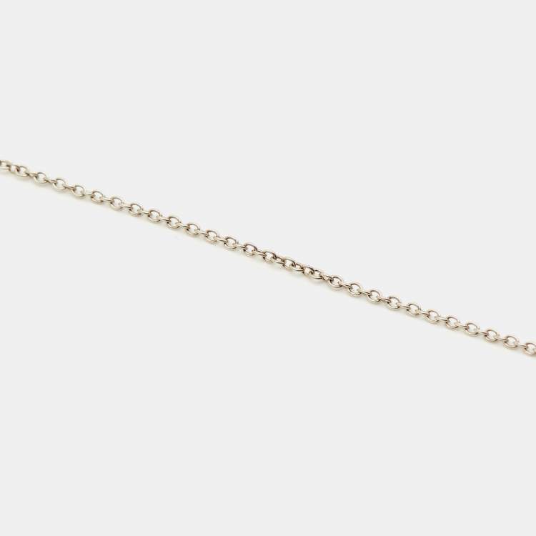 Pre Owned Tiffany & Co. Elsa Peretti Open Heart Sterling Silver 925 Pendant Necklace