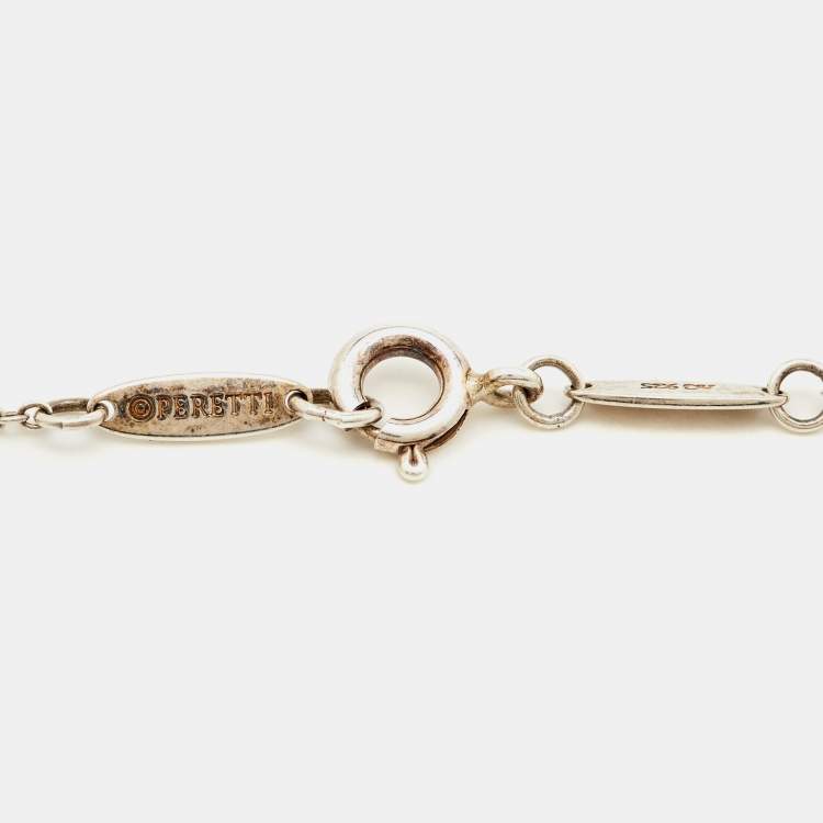 Pre Owned Tiffany & Co. Elsa Peretti Open Heart Sterling Silver 925 Pendant Necklace