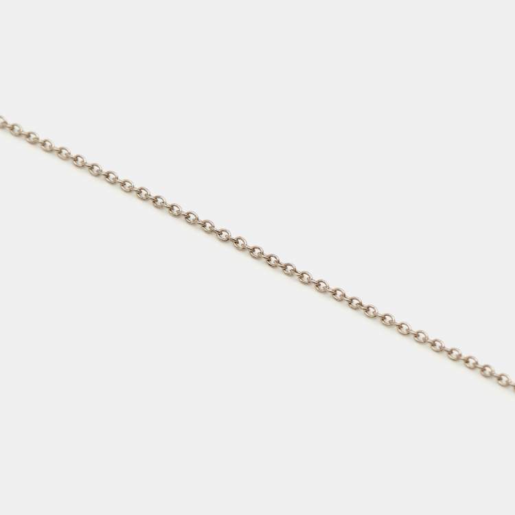 Pre Owned Tiffany & Co. Elsa Peretti Open Heart Sterling Silver Pendant Necklace