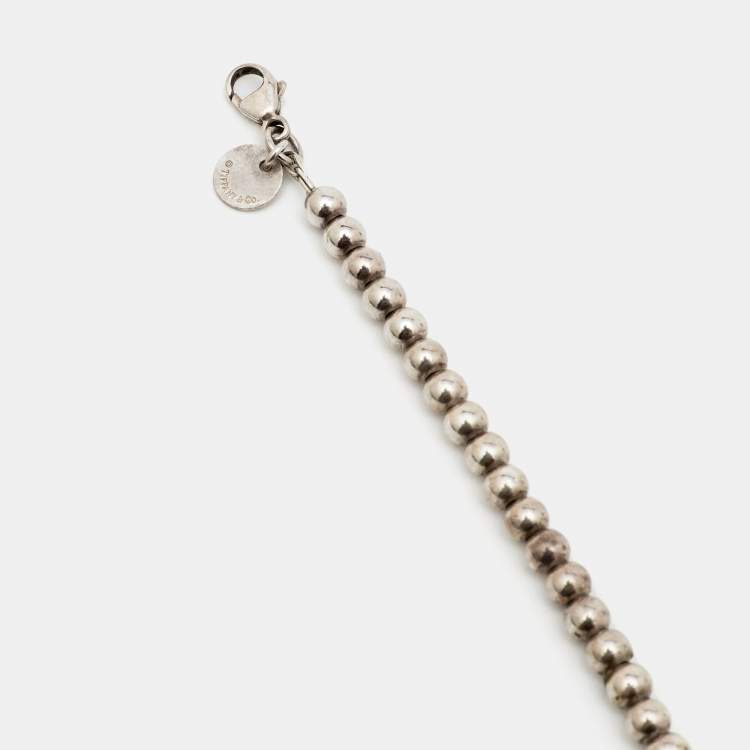 Pre Owned Tiffany & Co. Return To Tiffany Enamel Silver 925 Bead Bracelet