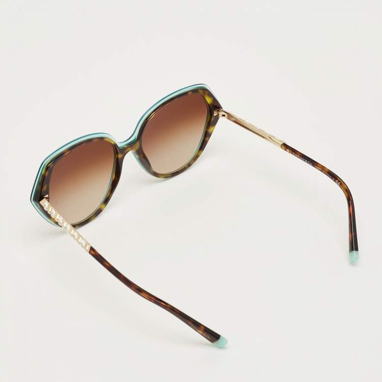 Pre Owned Tiffany & Co. Brown/Blue Gradient TF 4179 B Crystal Cat Eye Sunglasses