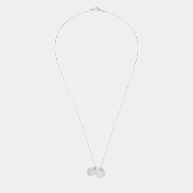 Pre Owned Tiffany & Co. Return To Tiffany Double Heart Tag Sterling Silver Pendant Necklace