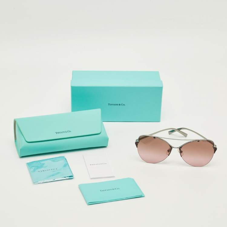 Pre Owned Tiffany & Co. Brown/Pink Gradient TF 3063 Butterfly Sunglasses