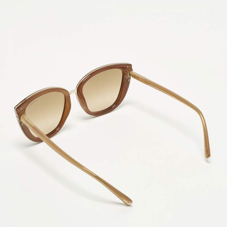 Pre Owned Tiffany & Co. Brown Mirrored TF4152 Cat Eye Sunglasses