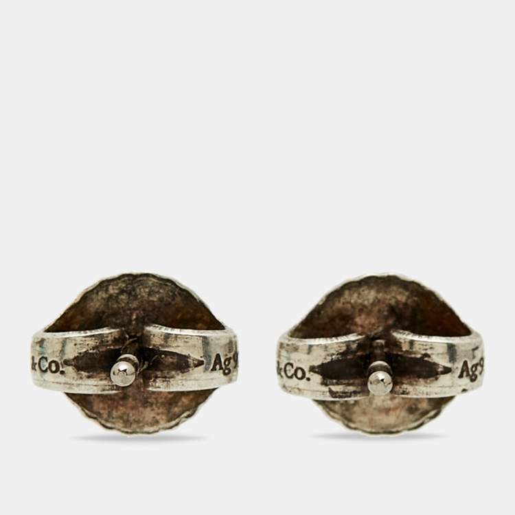 Pre Owned Tiffany & Co. Elsa Peretti Diamonds by the Yard Silver 925 Stud Earrings