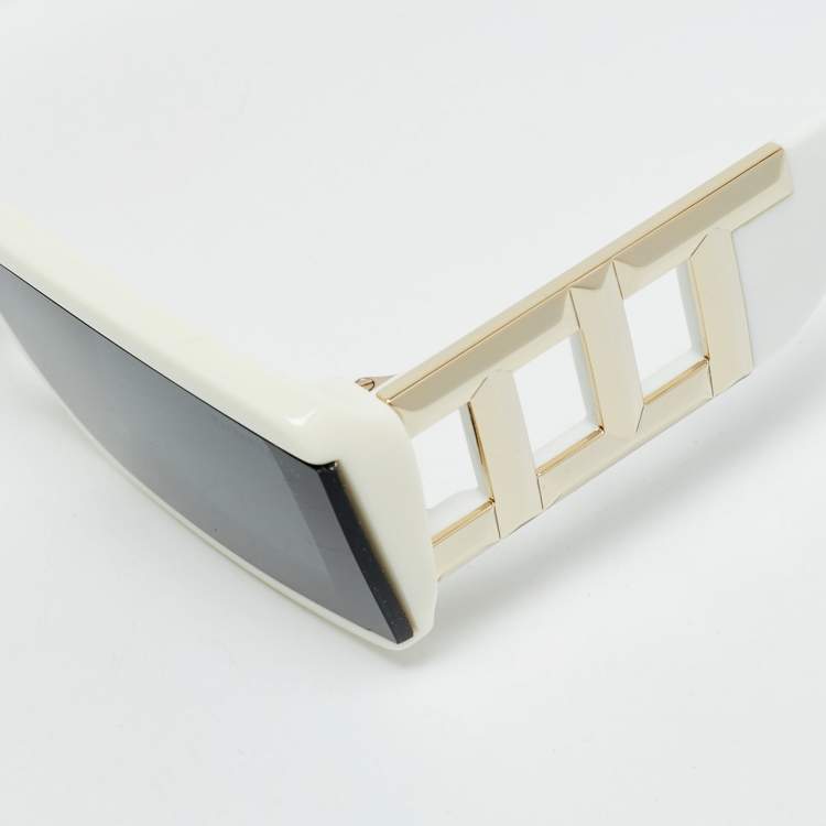 Pre Owned Tiffany & Co. White/Black TF 4197 Rectangle Sunglasses