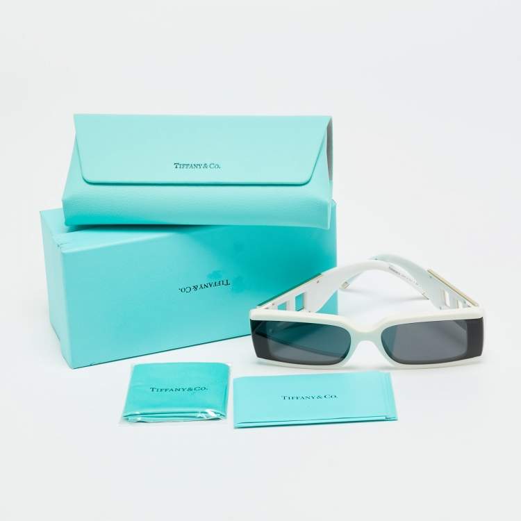 Pre Owned Tiffany & Co. White/Black TF 4197 Rectangle Sunglasses