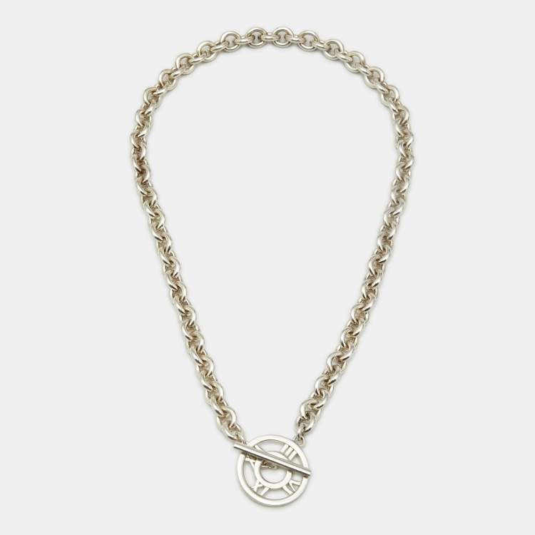 Pre Owned Tiffany & Co. Atlas Sterling Silver Toggle Chain Necklace