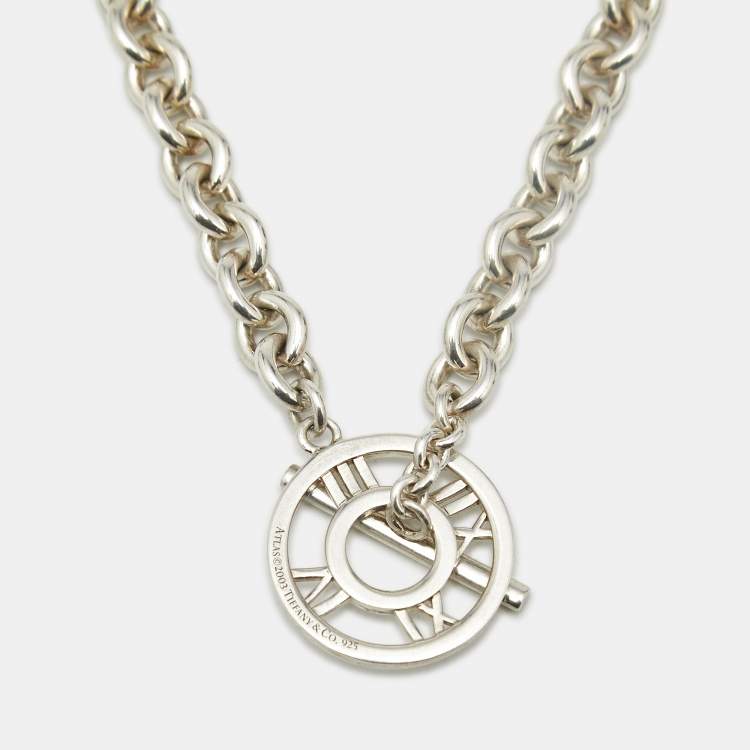 Pre Owned Tiffany & Co. Atlas Sterling Silver Toggle Chain Necklace