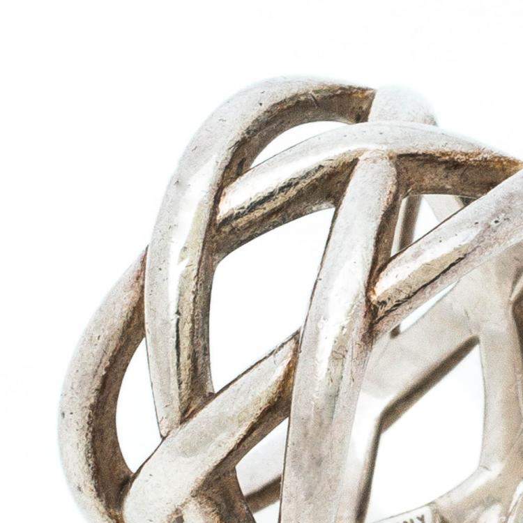 Pre Owned Tiffany & Co Celtic Knot Silver Band Ring Size 51