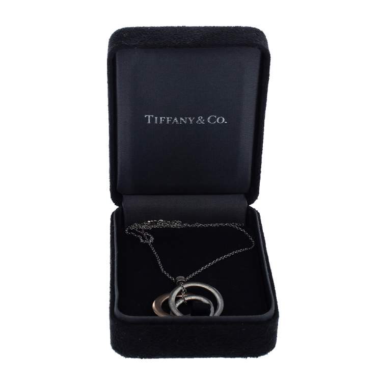 Pre Owned Tiffany & Co. Interlocking Circles Rubedo Silver Pendant Necklace