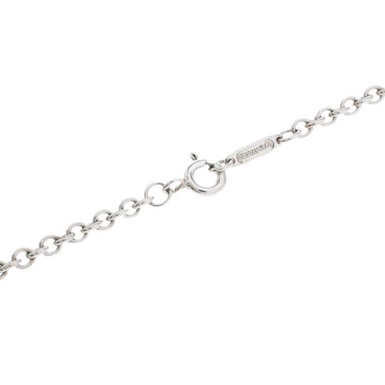 Pre Owned Tiffany & Co. Oval Key Silver Pendant Necklace