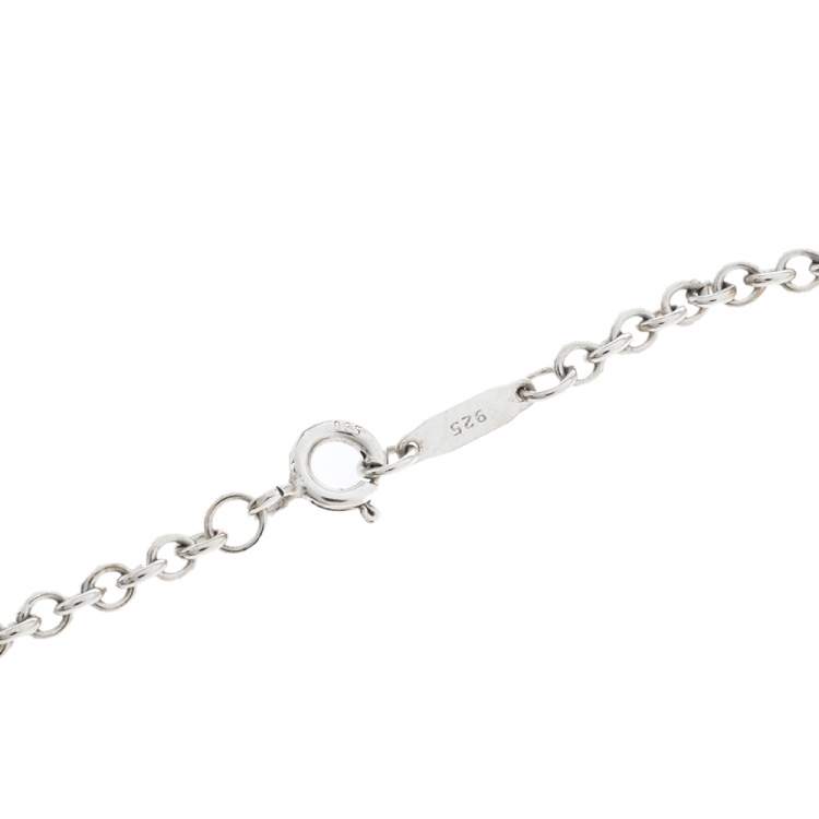 Pre Owned Tiffany & Co. Oval Key Silver Pendant Necklace