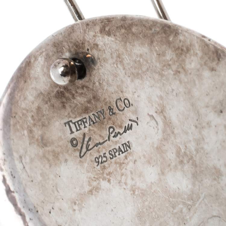 Pre Owned Tiffany & Co. Elsa Peretti Round Drop Silver Earrings