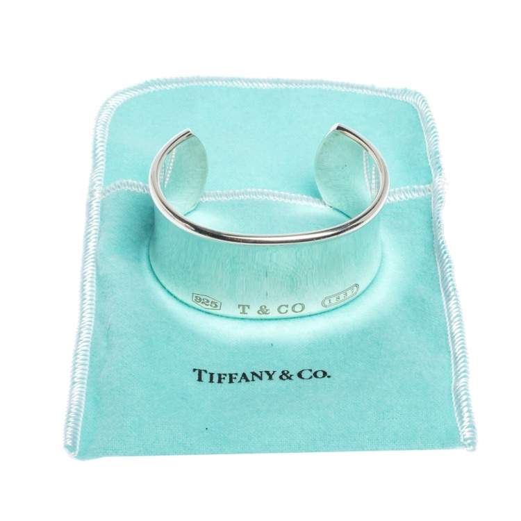 Pre Owned TIFFANY & CO. 1837 Silver Wide Cuff Bracelet