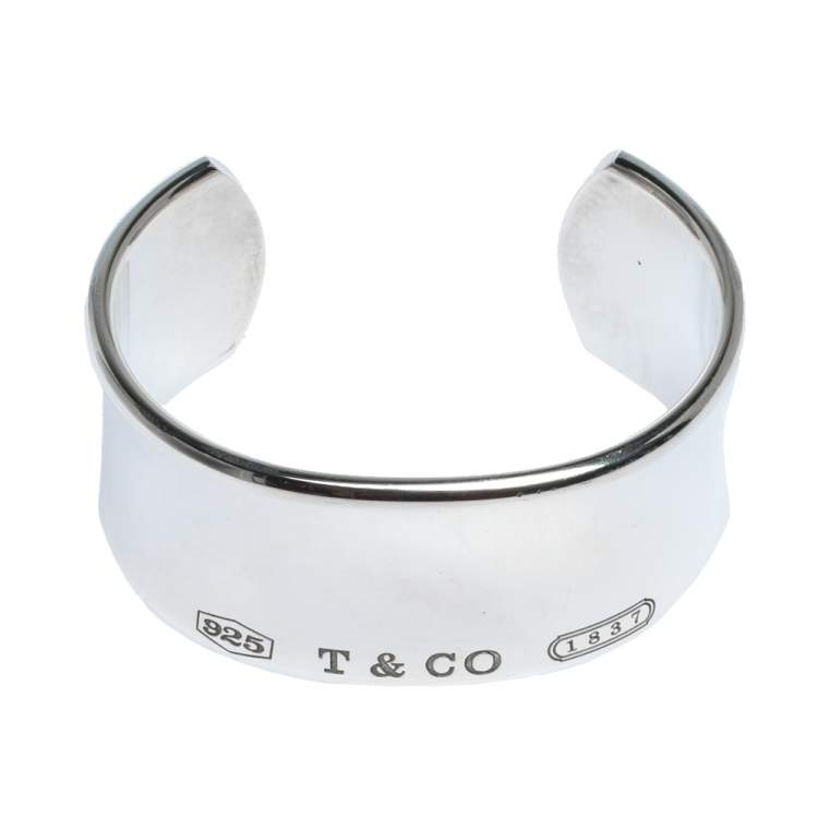 Pre Owned TIFFANY & CO. 1837 Silver Wide Cuff Bracelet