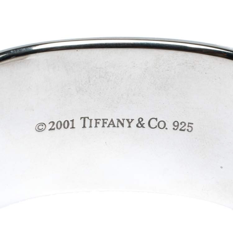 Pre Owned TIFFANY & CO. 1837 Silver Wide Cuff Bracelet