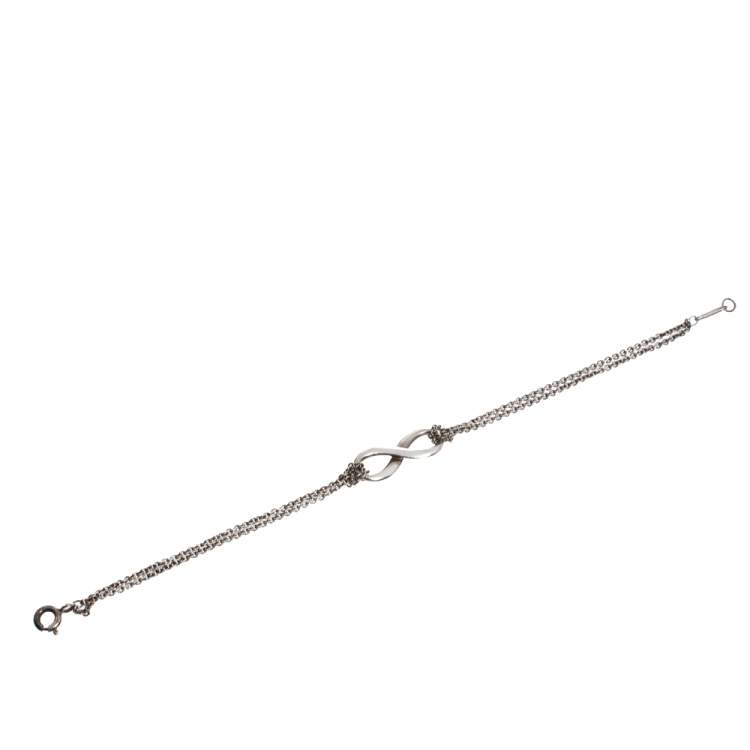 Pre Owned Tiffany & Co. Infinity Silver Chain Link Bracelet