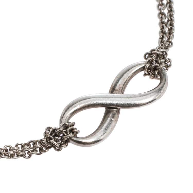 Pre Owned Tiffany & Co. Infinity Silver Chain Link Bracelet