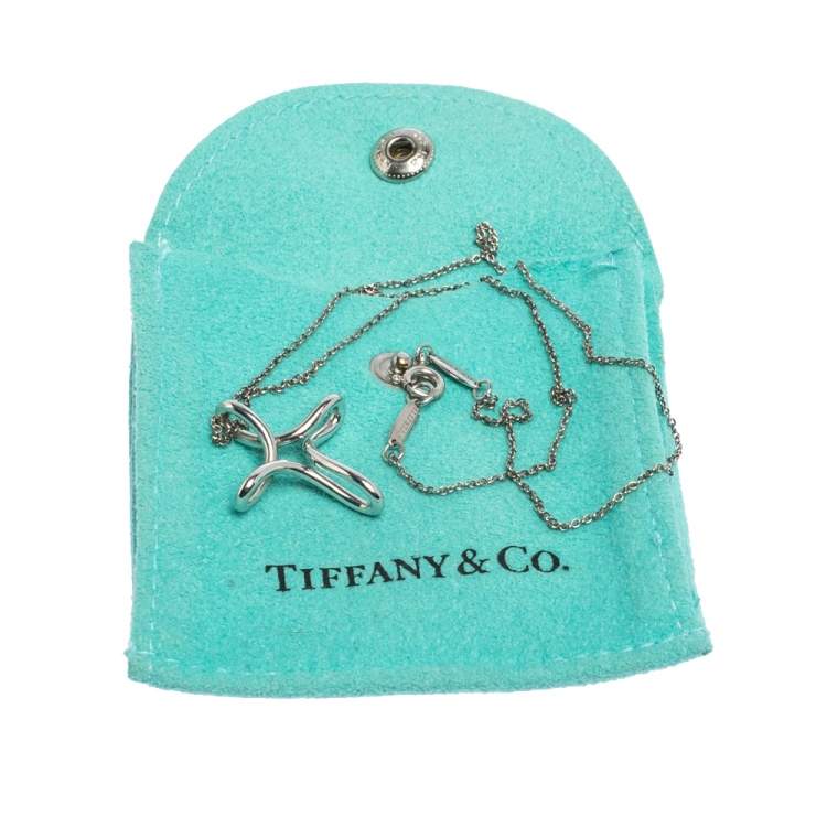 Pre Owned Tiffany & Co. Infinity Cross Silver Pendant Necklace