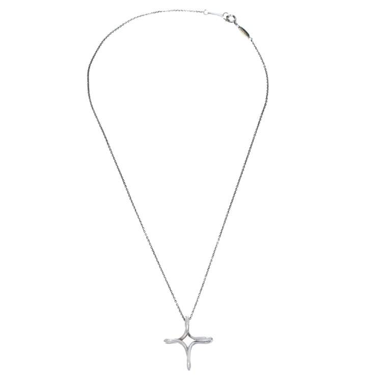 Pre Owned Tiffany & Co. Infinity Cross Silver Pendant Necklace