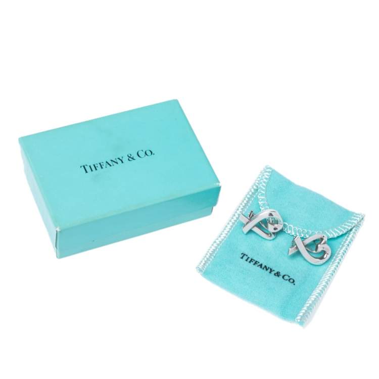 Pre Owned Tiffany & Co. Paloma Picasso Loving Heart Silver Stud Earrings