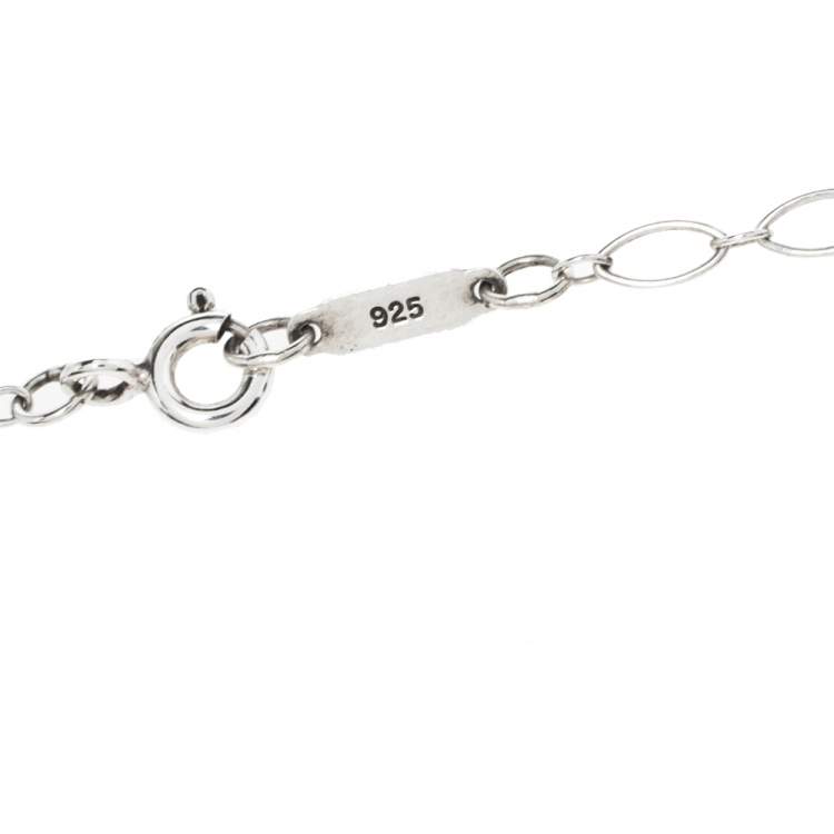 Pre Owned Tiffany & Co. Key & Lock Charm Silver Pendant Necklace