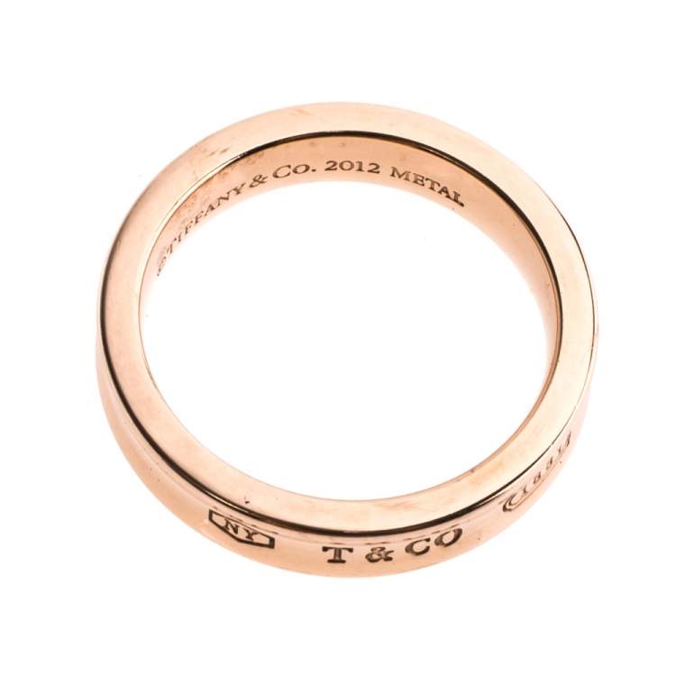 Pre Owned Tiffany & Co.1837 Rubedo Narrow Band Ring Size 52.5