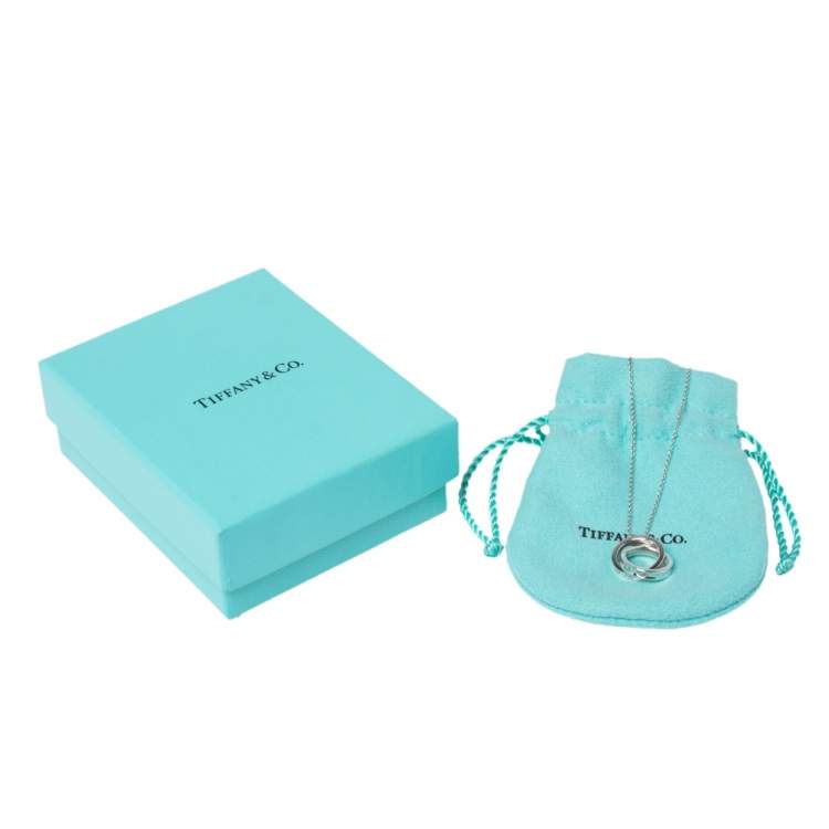 Pre Owned Tiffany & Co. 1837 Interlocking Circles Silver Pendant Necklace