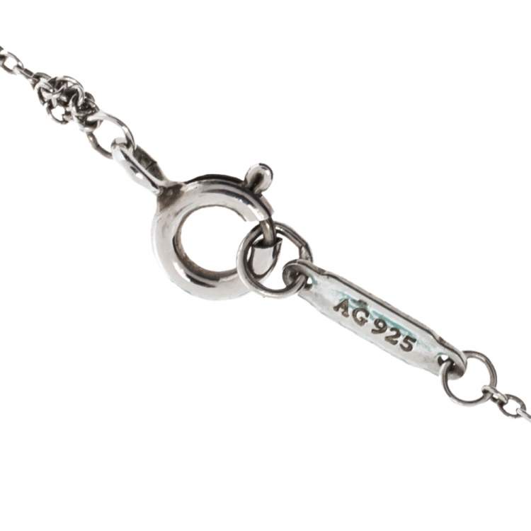 Pre Owned Tiffany & Co. 1837 Interlocking Circles Silver Pendant Necklace